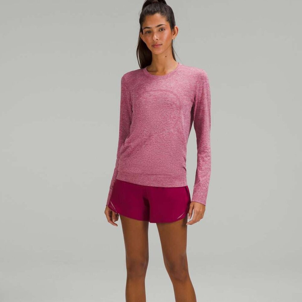 lululemon | Women's Swiftly Long Sleeve Shirt Size 6 Pomegranate / Pink Peony